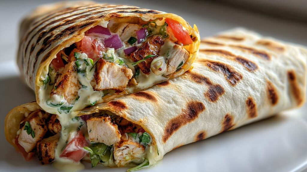 Creamy grilled chicken wrap