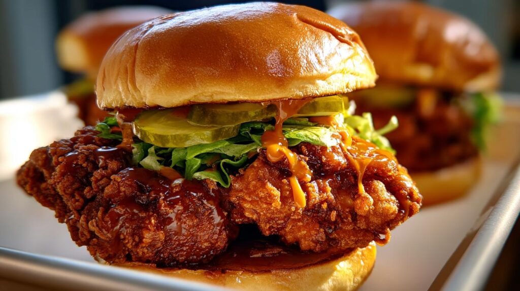 Crispy fried chicken sandwich