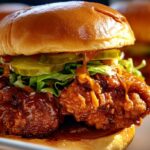 Crispy fried chicken sandwich