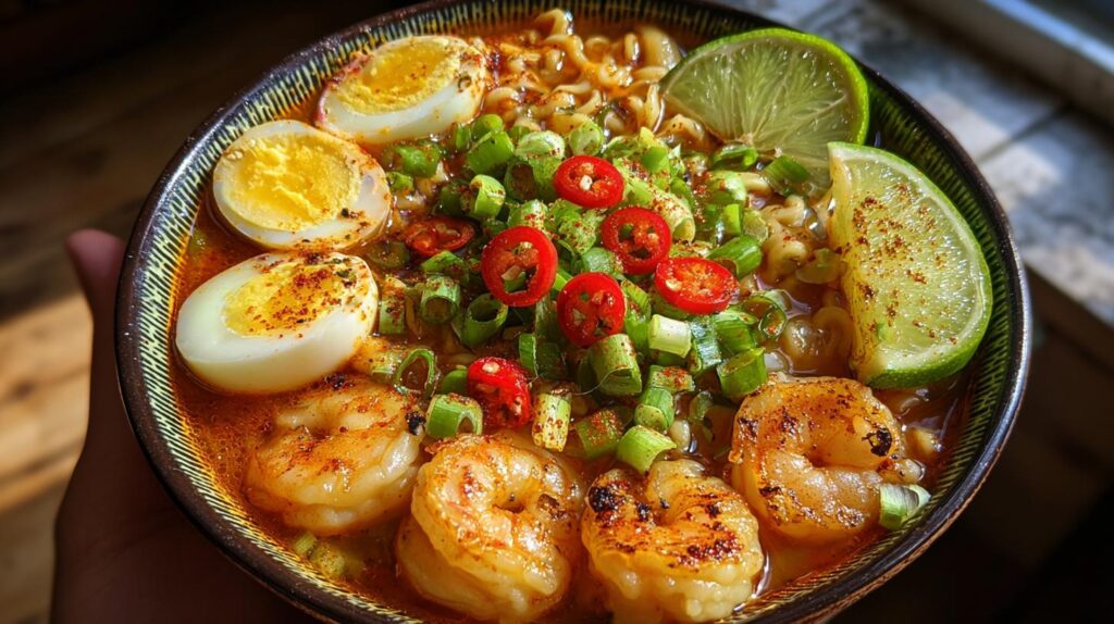 Spicy shrimp ramen