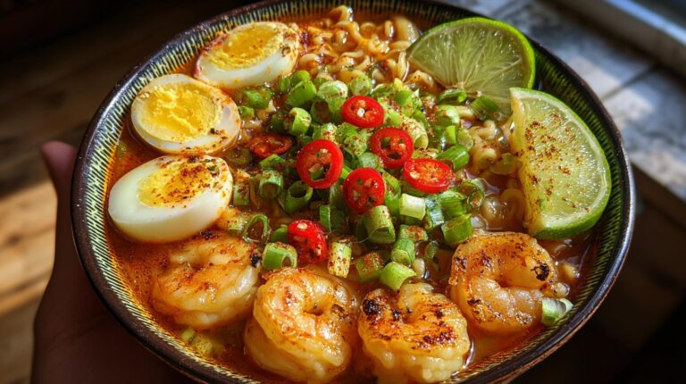 Spicy shrimp ramen
