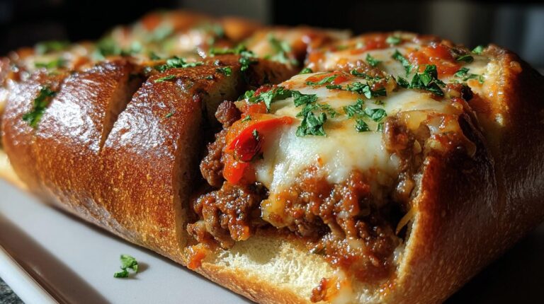 cheesy beef stuffed bread