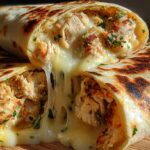 cheesy garlic chicken wraps