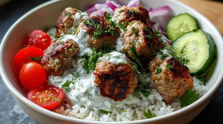 greek meatball bowl