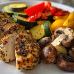grilled chicken and vegetables