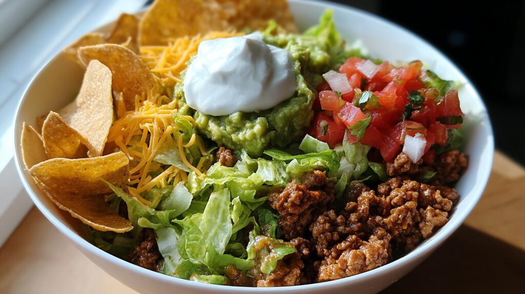 ground turkey taco bowl