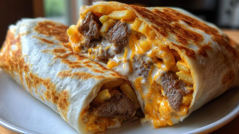 loaded cheesesteak fry wrap