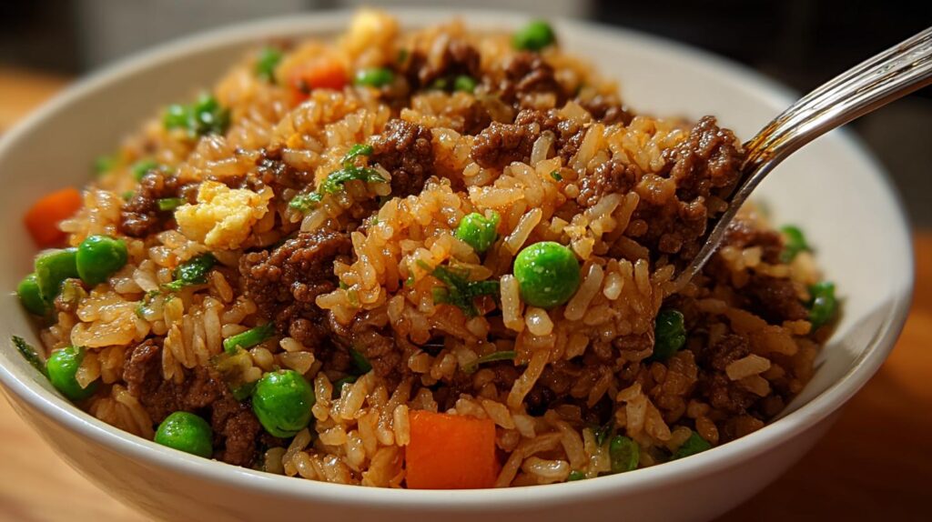 onion beef fried rice
