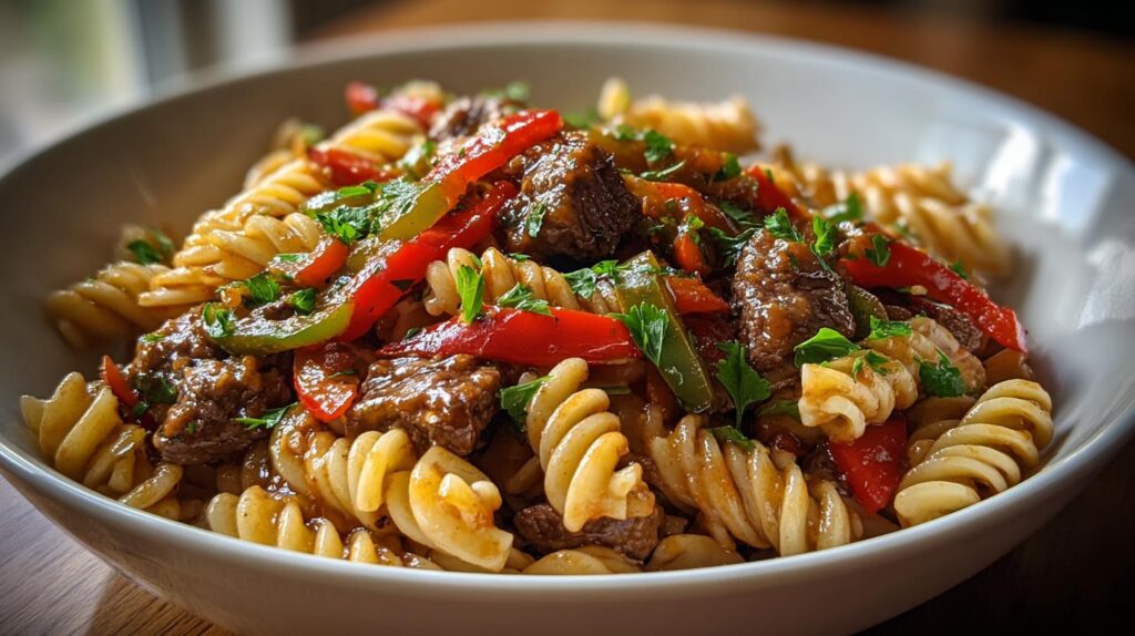 pepper steak pasta