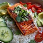 salmon rice bowl