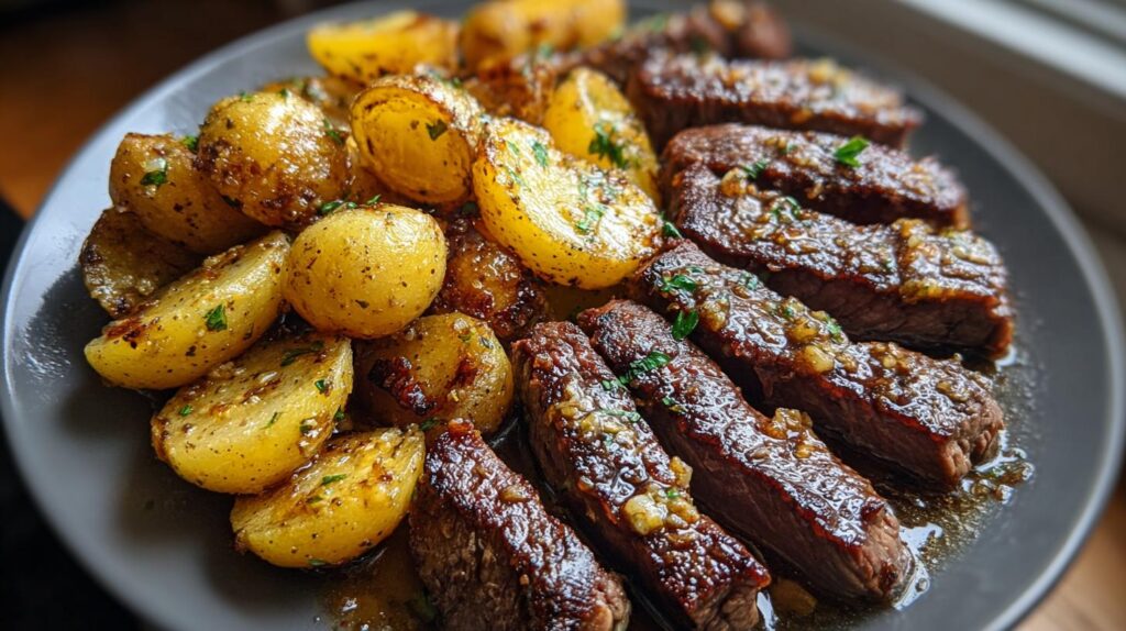 steak and potatoes