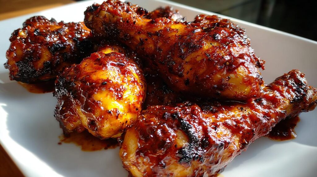 sticky BBQ chicken drumsticks