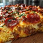 Keto Pepperoni Pizza Bake