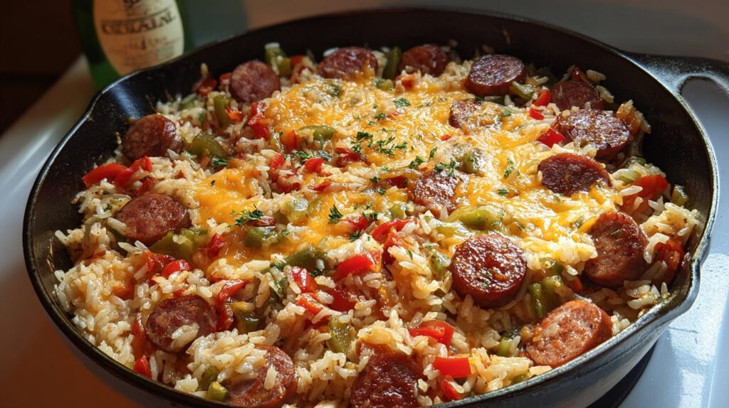 cheesy sausage and rice