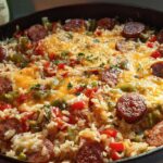 cheesy sausage and rice