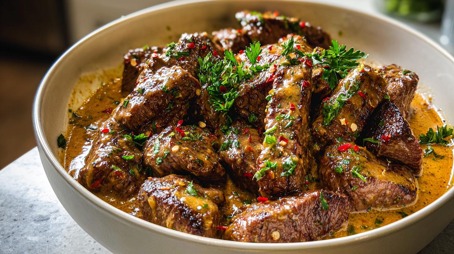 creamy garlic butter steak bites