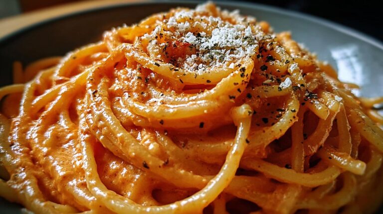 creamy tomato parmesan spaghetti