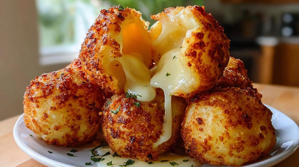 mozzarella stuffed potato balls