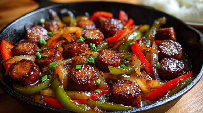 sweet & spicy sausage and peppers skillet