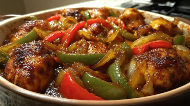 Baked Chicken with Peppers and Onions