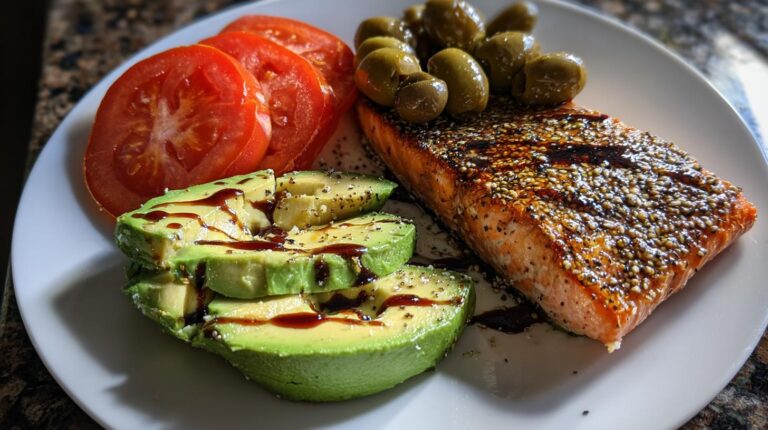 Keto Salmon Avocado Plate