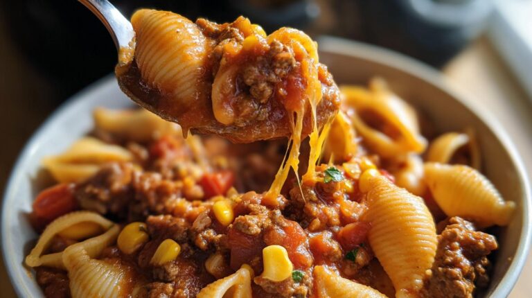 Slow Cooker Taco Pasta