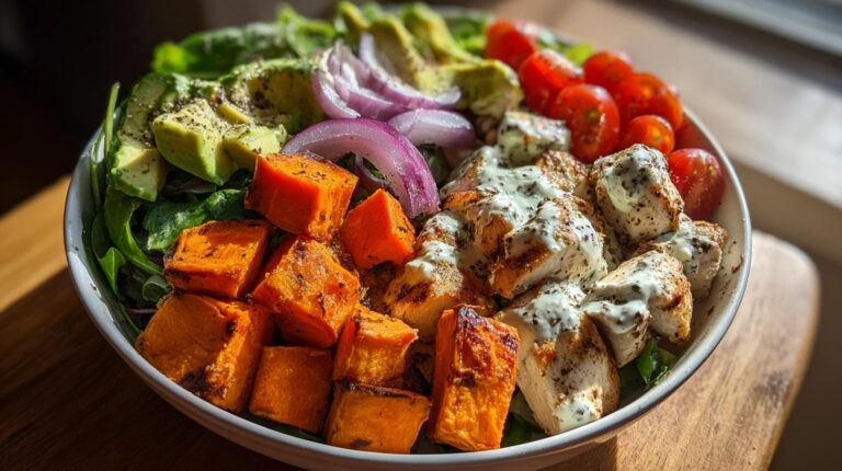 chicken sweet potato bowl