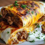 crispy cheesy beef burritos