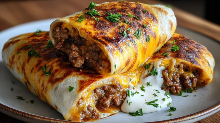 crispy cheesy beef burritos