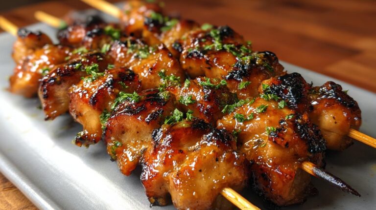 honey garlic chicken skewers
