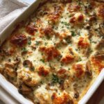 keto garlic mushroom chicken casserole