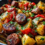 skillet sausage potatoes and peppers