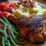 Southern baked chicken dinner