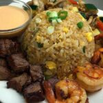 Hibachi steak and shrimp fried rice