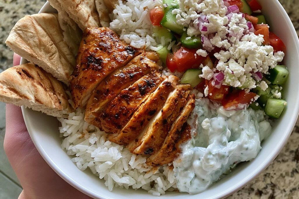 Greek Chicken Rice Bowl
